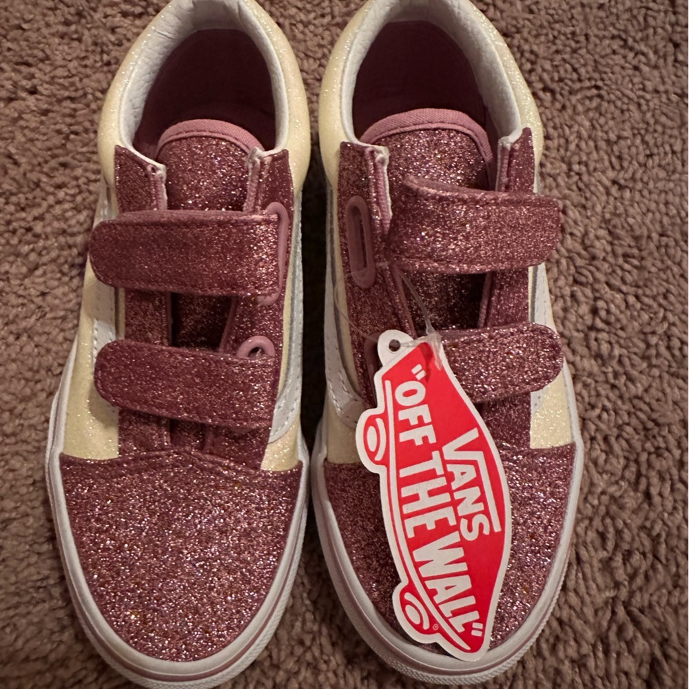 Vans Kids Sparkle Sneakers - Pink and Cream